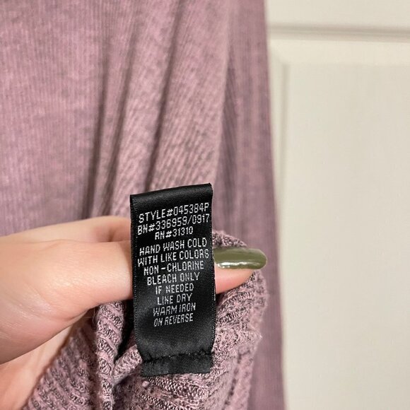 AGB Women's Purple Cowlneck Ribbed Long Sleeve High Low Sweater Size Large - Picture 5 of 7